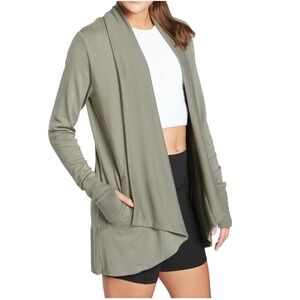 Athleta Pranayama Restore Wrap Cardigan, Laurel Olive, Size Large, Comfycore